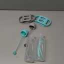 Dr. Brown's Milestones Narrow Sippy Straw Bottle, Spill-Proof with 100% Silicone Handles and Weighted Straw, 8 oz/250 mL, Gray/Green, 6m+