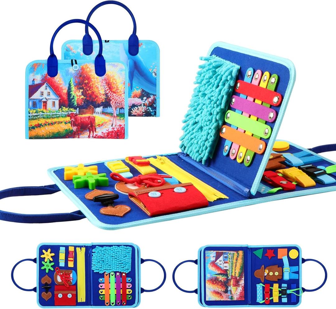 Fidget Blanket for Adults with Dementia, Dementia Activities for Seniors, Alzheimer's Products Multi-Use Busy Sensory Board, Gifts for Him Her Dementia Products for Elderly and Children with Autism