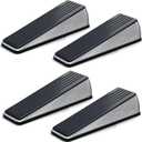 RIZZZ Heavy Duty Door Stoppers  4 Pack Zinc Alloy Door Stop Wedges with Non-Slip Rubber | Strong Metal Door Stop for Bottom of Heavy Doors