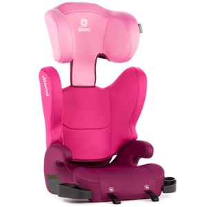 Diono Cambria LE, 2-in-1 Belt Positioning Booster Seat,Backless and High-Back Booster seat for Children from 40-120 lb,17" Wide,6 Headrest Positions,Lightweight with Latch,Pink