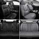 MINGBRON Leather Car Seat Covers,Car Seat Covers Full Set,Automotive Seat Covers 5 Seats,Fit for Most Cars SUV and Most Sedans Grey