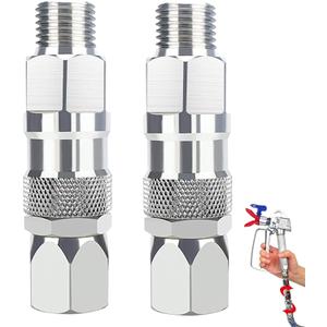 Sprayer Joint, 1/4-Inch Hose Swivel Joint 2 Pack, 360 Degrees Rotate Stainless Steel Airless High Pressure Spray Gun Connector Accessories for Paint Sprayers & Hose