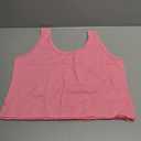 Cotton Crop Tops Womens Loose Fit Crewneck Sleeveless Tank Top Workout Casual Summer Tee Solid Color (L, Pink)