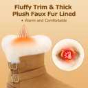 Platform Women's Ankle Winter Boot, Chunky Low Heel Snow Boots With Fashion Buckle Slip-On Cozy Outdoor Short Booties (7)