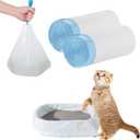 40 Count Cat Litter Box Liners - Large Drawstring Cat Litter Bags, Extra Thick Heavy Duty Durable Litters Tray Pet Cats Pan Liners, Waste Replacement Bags for Self-Cleaning Cats Litter Boxes 16" x 25"