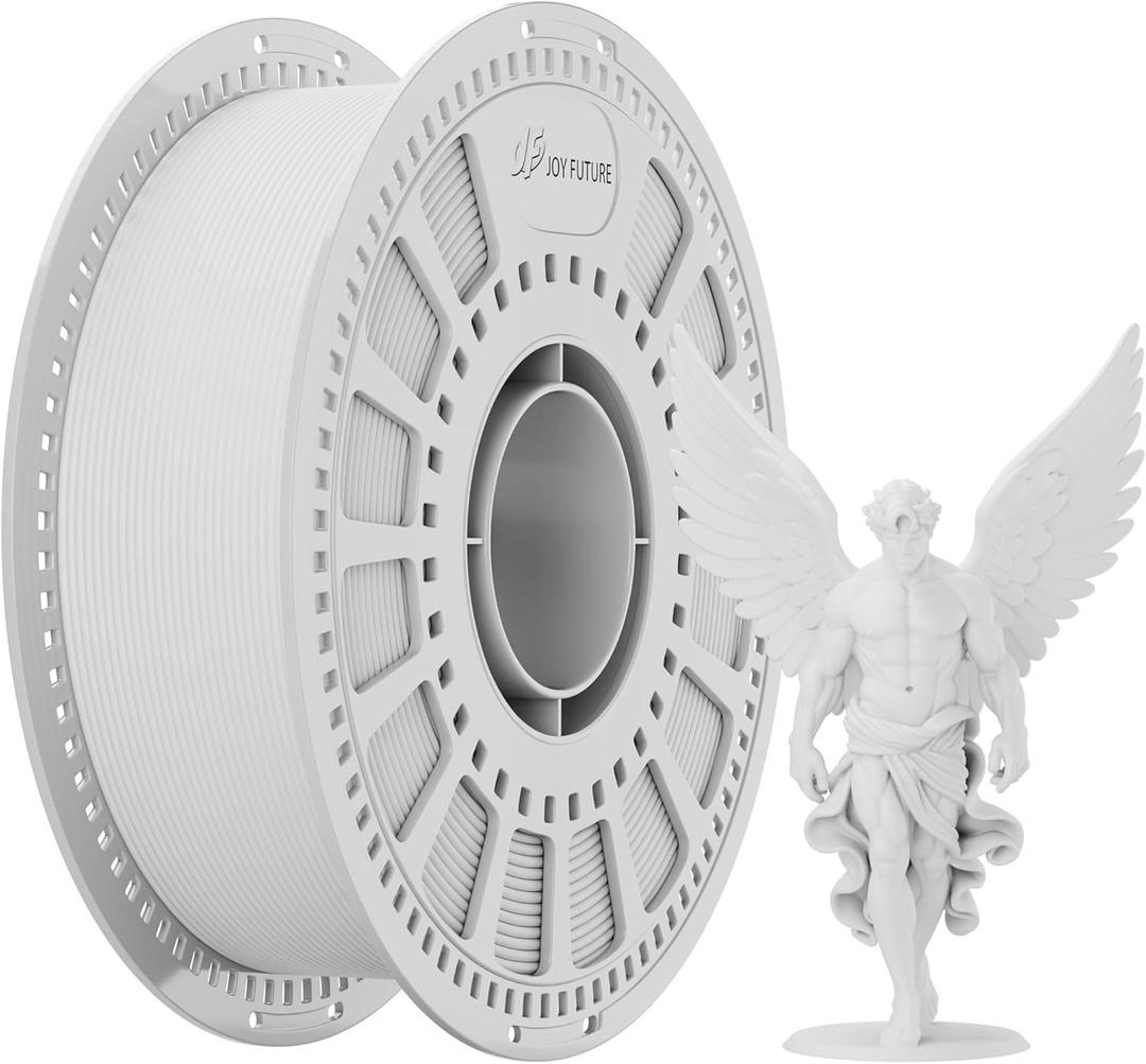 JOY FUTURE PLA Matte 3D Printer Filament, PLA Filament Neatly Wound 3D Printing Filament 1.75mm, Dimensional Accuracy +/- 0.02 mm, Fit Most FDM 3D Printers, 1kg Spool (2.2lbs) (White)