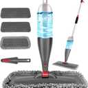 Spray Mop for Floor Cleaning with 3pcs Washable Pads - Wet Dry Microfiber Mop with 800 ml Refillable Bottle for Kitchen Wood Floor Hardwood Laminate Ceramic Tiles Floors Dust Cleaning (Gray)