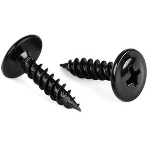 MewuDecor #10 x 3/4" Wood Screws Truss Head Fast Self Tapping Screws, Black Finish, Alloy Steel, Count of 100