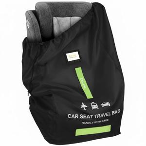 BALEINE Car Seat Travel Bag for Airplane, Water-Resistant Car Seat Bags for Air Travel, Foldable Cover with 3 Handles, Fits Toddler Carseat, Convertible and Booster Seats (Black)
