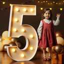 Marquee Numbers 4 Feet Tall Large Light Up Numbers 5th 15th 25th Five is A Vibe Birthday Decorations Big Yellow Light Outdoor Anniversary Decorations Balloon Arch Kit Party Backdrop 5
