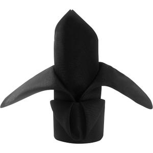 50pcs Polyester Cloth Napkins - 20 x 20 inch Black Dinner Washable Napkins with Hemmed Edges for Restaurant/Wedding/Hotel(50,Black)