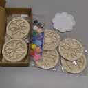 Temlum Wooden Coasters Painting Kit, Paint You Own Coaster Wooden Painting Craft Kit for Adults and Beginners Art Craft Supplies (Barn Quilt)