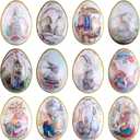Crazy Night Assorted Metallic Easter Egg Container Different Design Wedding Supplies Painting Print Candy Packaging Box Tin Easter Day Eggs Random Color 