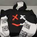 DUDHUH Mens Hoodie Fashion Pullover Letter Print Tracksuit Techwear Casual Coat Hip-Hop Sweatshirt, 2XL