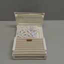 Doll Wardrobe Storage Box, Foldable Doll Closet with 10 Hangers and Rod for 15/17cm Doll Clothes Stackable Organizer Cabinet with Dust-Resistant Cover and Display Shelf (Pearl Grey)