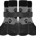 KOOLTAIL Anti Slip Dog Socks for Hot/Cold Pavement to Prevent Licking Paws,Booties for Hardwood Floors,Traction Rain Dog Boots&Paw Protectors Shoes with Grip for Small Medium Large Senior Dogs