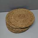 GENMOUS Woven Placemats Set of 10,12" Round Placemats Natural Water Hyacinth Boho Placemats, Farmhouse Rattan Chargers for Dinner Plates, Rustic Braided Wicker Table Mats for Dining Table, Home, Wedding