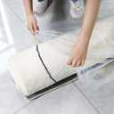 3 Pcs   Plastic Rug Storage Bag, Fits Rug up to 9'x 12' Large Clear Carpet Bag Moving Bag with 100 Pcs Zip Tie Perfect for Storage, Moving, Packing, Shipping