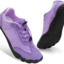 XIHALOOK Wide Toe FiveFingers Shoes for Women Water Hiking Beach Swimming Shoes Zero Drop Barefoot Purple, Size 7.5 Women/6 Men