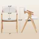 Folding Chairs with Padded Seats,Wooden Stackable Dining Chair,Easy to Store Foldable Dining Chairs for Kitchen, Living Room, Wedding Party Picnic (White), 21.25in x 21in x 31.49in