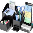 KDD Pen Organizer with Headphone Holder - Pencil Holder for Desk with Drawer and Card Holder - Multi-Functional Desk Organizer Set for Home Office Accessories Art Supplies