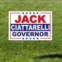 Jack Ciattarelli Yard Sign  18"x12" Yard Sign With H-Stake | Double-Sided Corrugated Plastic Outdoor Lawn Sign | Campaign Signs for New Jersey Governor