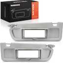 A-Premium Driver & Passenger Side Sun Visor Compatible with Honda Civic | for Civic 2006-2011, Light Gray Color, with Mirror, Replaces 83280SNAA01ZC, 83230SNAA01ZC, Easy Installation