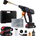 Cordless Pressure Washer, Portable Car Pressure Washer with 6-in-1 Nozzle, Handheld High-Pressure Water Spray Gun, Battery Power Car Cleaner Machine Tool for Car, Wall, Fence, Floor, Garden Cleaning