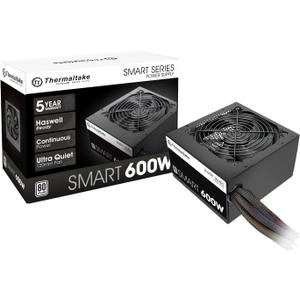 Thermaltake SMART 600W ATX 12V V2.3/EPS 12V 80 Plus Certified Active PFC Power Supply PS-SPD-0600NPCWUS-W