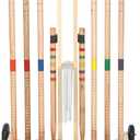 Gemscream 6 Player Croquet Set for Adults Croquet Lawn Game Kit with Wooden Stand for Backyard Lawn Yard Outdoor Games(28 Inch)