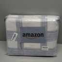 White and Blue Plaid Blackout Window Curtain Noise Reducing Buffalo Check Geometric Panel 84 Inches Long for Bedroom Grommet Top Rustic Farmhouse Room Darkening Drape, 50"x84", 2 Panels, Dusty Blue