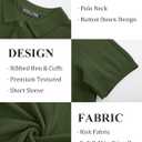 PJ PAUL JONES Mens Polo Shirts Short Sleeve Textured Knit Polo Shirt Ribbed Casual Golf Shirts (Green, XXL)