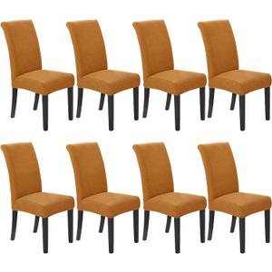 Howhic Stretch Chair Covers for Dining Room Set of 8, Removable Washable Dining Room Chair Covers, Dining Chair Slipcovers Seat Protector, Great Decor for Home and Banquet (Gold, 8 Pack)