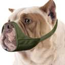 Mayerzon Short Snout Dog Muzzle, Small Muzzle for Chihuahua Shih Tzu American Bully Boxer Puppy, Soft Fabric Mouth Cover for Grooming Vet Visits, Prevent Biting Chewing Fighting (M [Snout Cir: 8.5-9.5"])