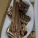 French Gold Taper Candle Holders Set of 24 Candlestick Holders BulkMetal Candle Stick Holder Decor for Wedding, Dinning, Party or Anniversary, Fits 3/4 Inch Thick Candle