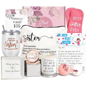 Sister Birthday Gifts, Sisters Gifts from Sister, 9PCS Unique Gift for Sisters Gift Baskets Ideas for Christmas, Birthday, Mothers Day, Valentines Day