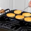 All-Clad Enameled Cast Iron Plancha Grill 11" x 19" Flat Top Griddle Pan, Oven & Broiler Safe to 650F, Heavy-Duty Nonstick Cookware for Stovetop & Grill, Black
