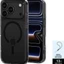 PAUL B for 2025 iPhone 17 Pro Case (Compatible with MagSafe) Military Grade Drop Protection(Drop Tested up to 13FT) Anti Yellowing|Magnetic Rugged Shockproof Phone Cover (Clear Black, iPhone 17 Pro)