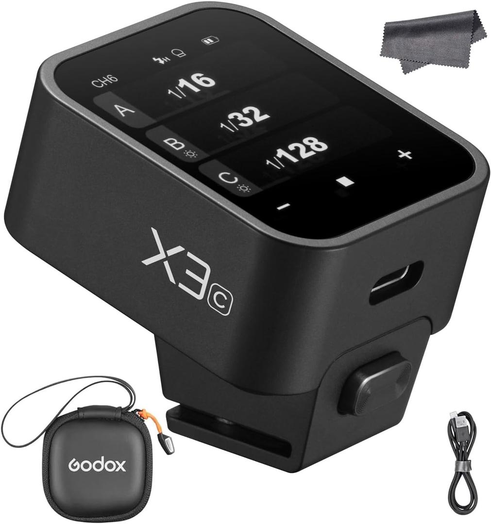 GODOX X3 X3C X3-C Flash Trigger for Canon Cameras, 2.4G TTL Wireless OLED Touchscreen Transmitter, Built-in Lithium Battery Quick Charge (X2T-C Xpro-C XProII-C Upgrade)