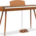 Ktaxon 88 Key Keyboard Piano Weighted Action Electronic Keyboard Piano, Digital Piano with 3-Pedal Unit, Removable Music Stand, Stereo Headphones, Compact Design and MIDI Connection(Natural)