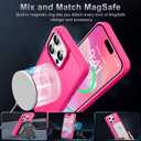 Newfuture Upgraded Magnetic for iPhone 15 Pro Max Case [Compatible with Magsafe] [Mil-Grade Protection], Pocket-Friendly, Slim Translucent Phone Case Cover for iPhone 15 Pro Max 6.7", Hot Pink