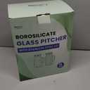 Netany 2 Pack 2 Liters/68 oz Square Glass Pitcher with Lid and Handle for Fridge, Iced Tea and Coffee Carafe Beverage Serveware, Heat Resistant Borosilicate Water Jug for Hot/Cold Drinks and Milk