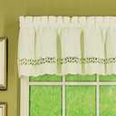 Today's Curtain, Hellina Tapework Valance 14", Ecru, 60" W x 14" L