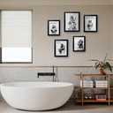 Framed Bathroom Decor Wall Art Wear Crown Frog Toilet Paper Pile - Playful Bathroom wall decor Animal Art black and white canvas wall art print can be hung directly - Frame, 8 "x 10"