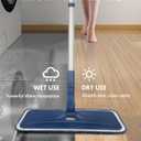 BPAWA Microfiber Mops for Floor Cleaning - Flat Floor Mop with 4 Washable Chenille Pads Dry Dust for Hardwood Laminate Wood Tile Vinyl Wall Hard Surfaces - 150cm Adjustable Long Handle
