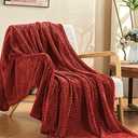 inhand Fleece Throw Blanket, Super Soft Fuzzy Blanket for Couch Sofa Bed Office, Cozy Plush Fleece Blanket Throw Size, Washable Lightweight Flannel Blankets Throw for All Season(50”x60”,Burgundy)