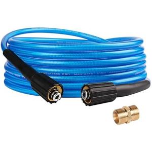 GRESTOAL Pressure Washer Hose 25 FT X 1/4 Inch, Kink Resistant Power Washer Hose, Replacement Pressure Washer Hose with M22 Fittings for Most Brands, 3000 PSI Blue GRESTOAL Pressure Washer Hose 25 FT X 1/4 Inch, Kink Resistant Power Washer Hose, Replacement Pressure Washer Hose with M22 Fittings for Most Brands, 3000 PSI Blue