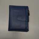 Falan Mule Women's Royal Blue Leather Wallet with RFID Blocking, Card Holders, and Coin Pouch