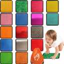 Sensory Mats for Autistic Children, 16 PCS Sensory Tiles for Toddlers, Sensory Wall Panel for Kids, Sensory Toys for Autism Classroom, Special Education Sped Classroom Must Haves(Square)