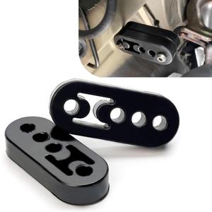 2 PCS 4 Holes Exhaust Rubber Hanger, Exhaust Pipe Support Bracket, Muffler Hanger Accessories, Universal for Most Cars (Black)